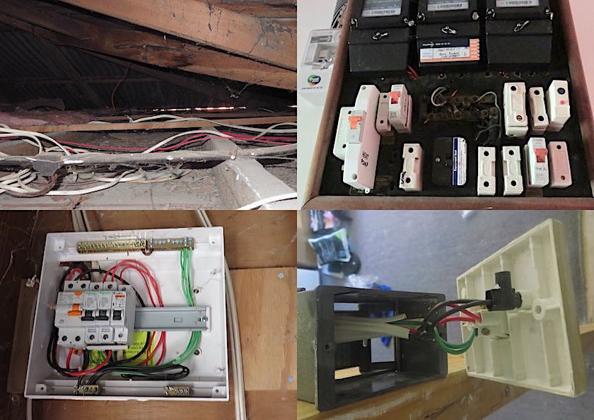 electrical switchboard, fusebox and wiring